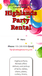 Mobile Screenshot of highlandspartyrental.com